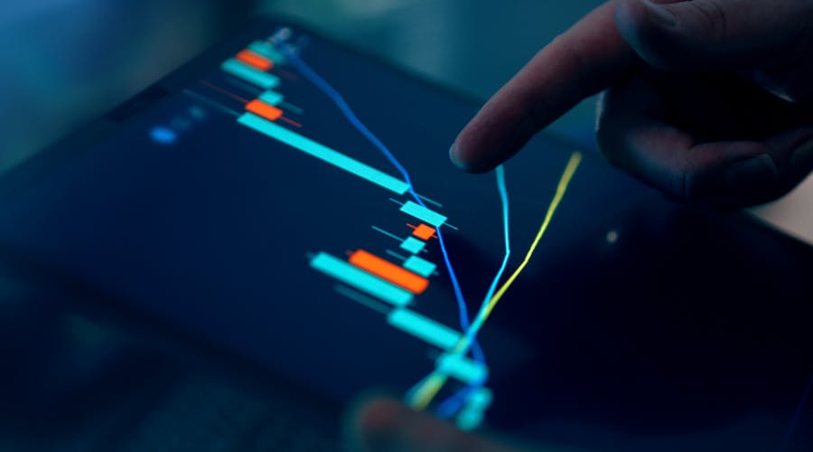 Analytics data on a screen